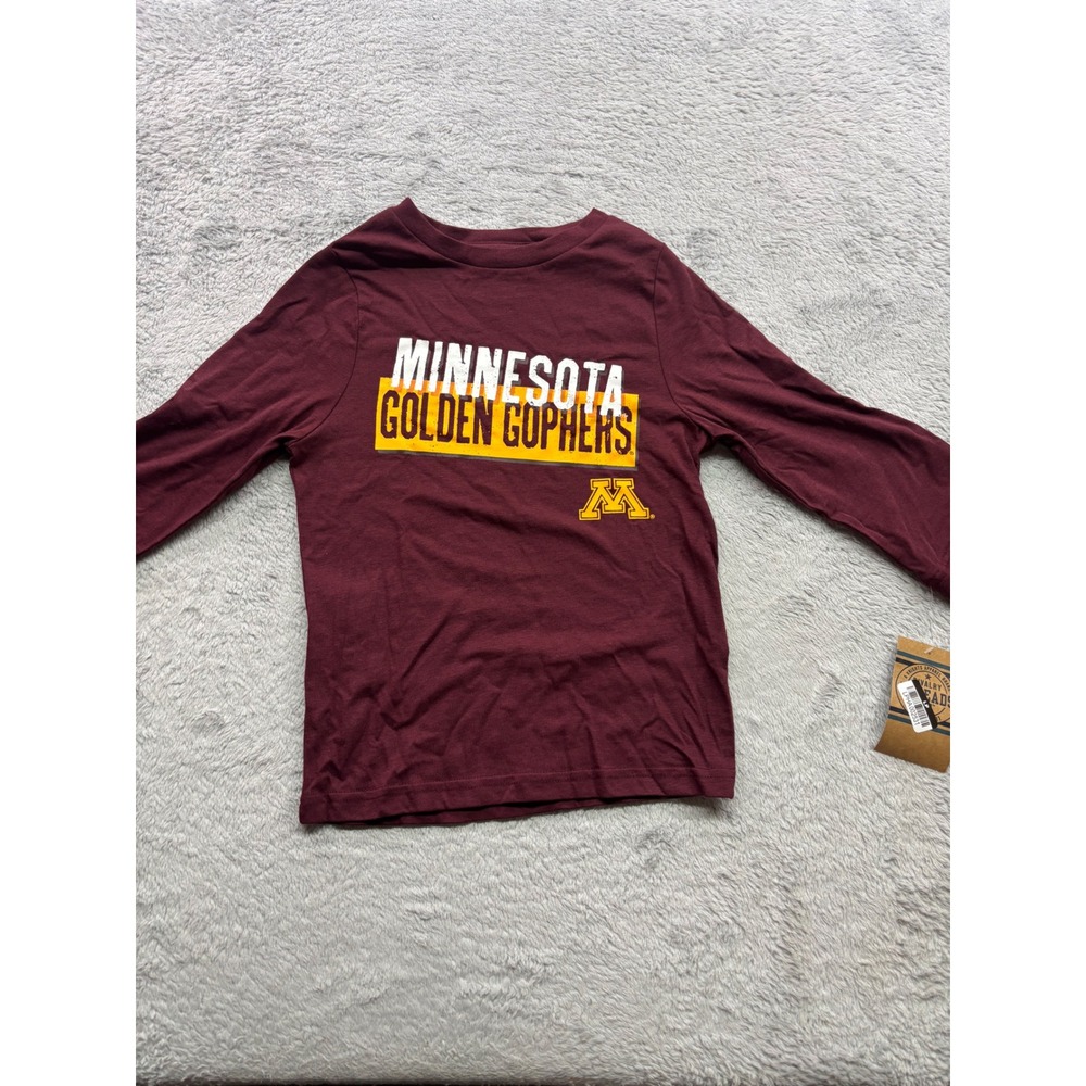 Rivalry Threads Minnesota Golden Gophers Maroon Long Sleeve Tee Kids XS 4/5 NEW
